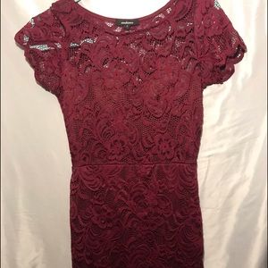 Maroon Lace Dress